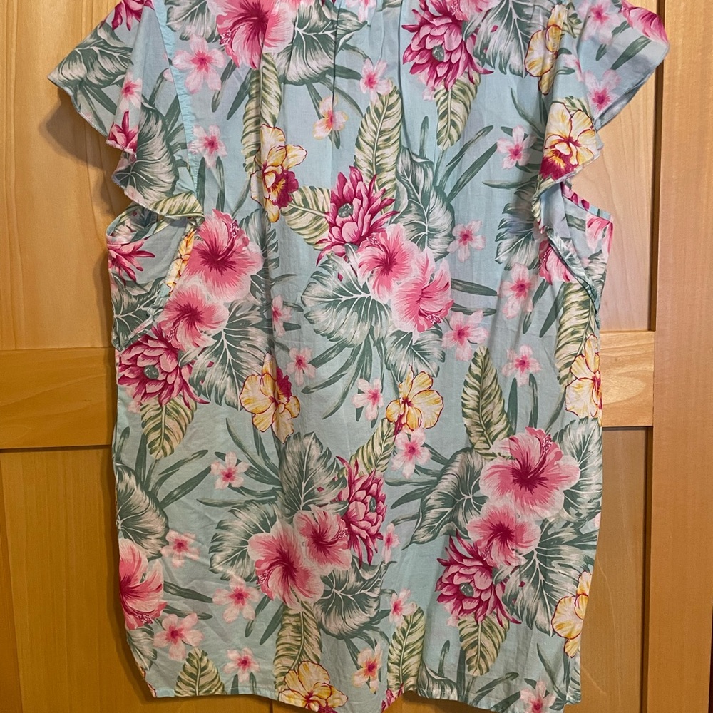 Tropical Print Women's Top - Picture 4 of 4
